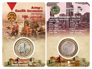2005 and After Period CoinsCommemorative Coin for the 100th Anniversary of the Granting of Gaziantep Veteran's Title (Circulation)