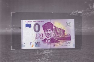 0 (Sıfır) Euro Türkiye - Samsun 19 Mayıs 1919 Özel Föylü Hatıra Parası (Souvenir Banknote)