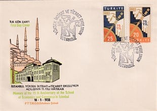 İlk Gün Zarfı (FDC)İstanbul Yüksek İktisat ve Ticaret Okulu'nun Açılışının 75. Yılı Hatırası (1958) İlk Gün Zarfı (FDC)