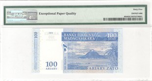 Madagaskar 100 Ariary Kağıt Para 2004 PMG 65EPQ