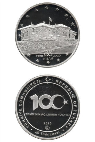 Madeni Hatıra ParalarTBMM'nin Açılışının 100. Yıl (Gümüş) Hatıra Parası