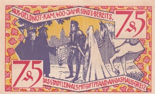 NotgeldAlmanya, Zeulenroda, 75 Pfennig (1921) History Series (1) Notgeld  