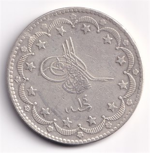 Ottoman Empire CoinsSultan Abdülaziz, Gümüş 20 Kuruş 1277/14 (1874) ÇT/ÇÇT Eski Madeni Para
