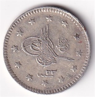 Ottoman Empire CoinsSultan II. Abdülhamid, Gümüş 1 Kuruş 1293/33 (1907) ÇT/ÇÇT Eski Madeni Para