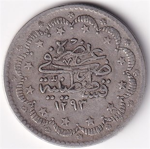 Ottoman Empire CoinsSultan II. Abdülhamid, Gümüş 5 Kuruş 1293/11 (1885) ÇT/ÇÇT Eski Madeni Para