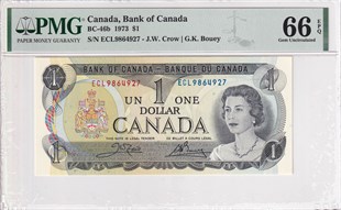 Kanada, 1 Dolar 1973 BC-46b PMG 66EPQ