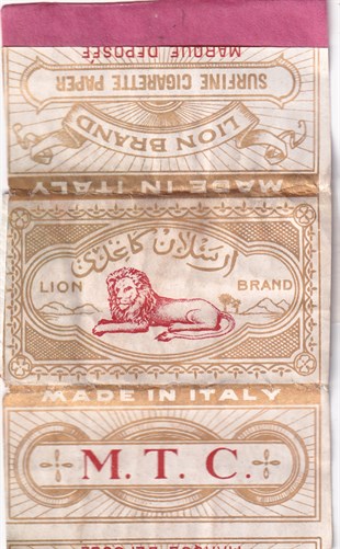 Lion Brand - Arslan Marka, Osmanlı Sigara Kağıdı Etiketi