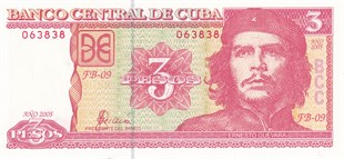 Yabancı Devletlerin Kağıt ParalarıKüba, 3 Peso (2005) Eski Yabancı Kağıt Para