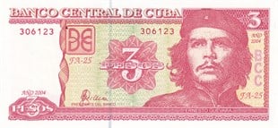 Foreign State BanknotesKüba, 3 Peso (2004) P#127a ÇİL Eski Yabancı Kağıt Para